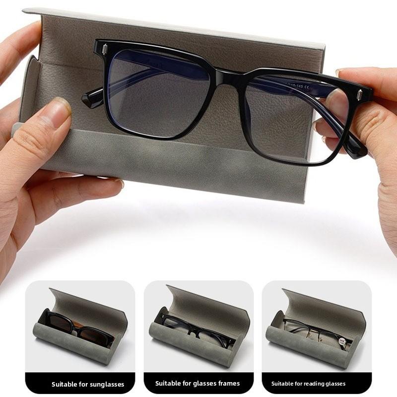 Aesthetic Glasses Case for Large Frames, Anti-Pressure Glasses Box with Soft Lining, Stylish & Durable Eyewear Holder