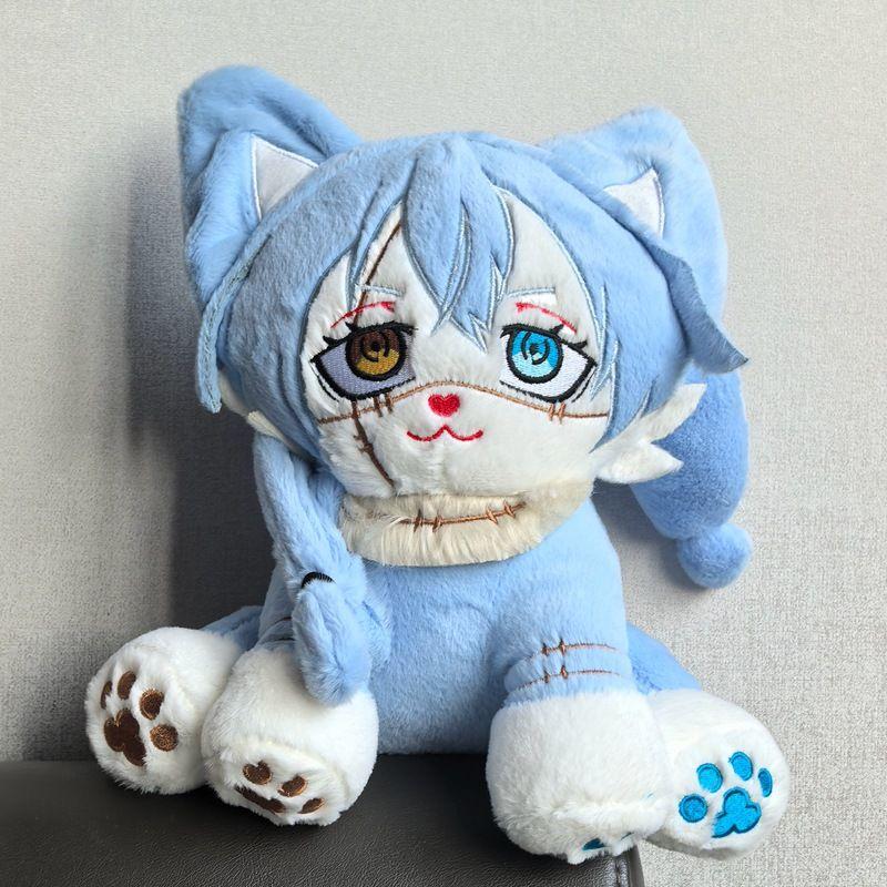 25cm Jujutsu Kaisen Mahito Blaue Sitzende Haltung Plüschfüllpuppe Bettdekoration Begleitet von Spielzeug Anime-Enthusiasten Sammlung 25cm