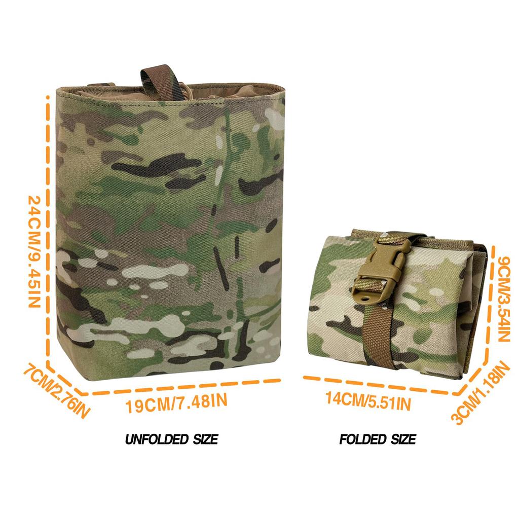 Foldable Molle Magazine Dump Drop Pouch Tactical Airsoft Ammo EDC Tool Bag Folding Utility Recovery Bag hunting accessory