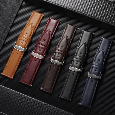 18mm 20mm 22mm Genuine Leather Watchband Quick Release Watch Strap Band Bracelets Belt Black Brown Pin Buckle Buckle Replacement