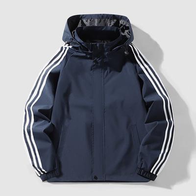 High Street Casual Sports Jacket Men  Patchwork Stripe Fashion Sports Jacket