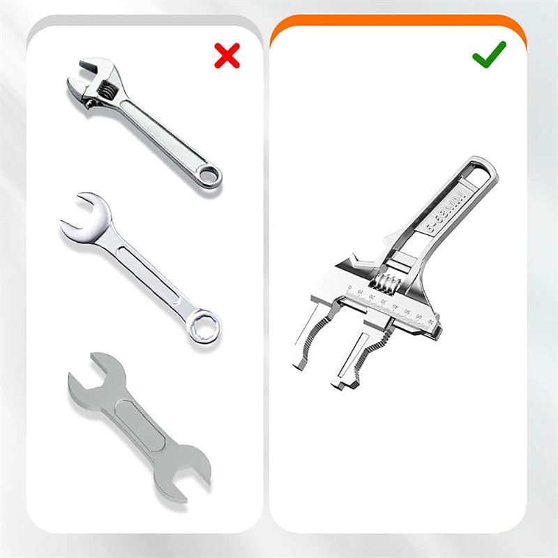 Kostumere Reversible Sink Wrench with 6-68mm Jaw Opening Multifunctional Tools