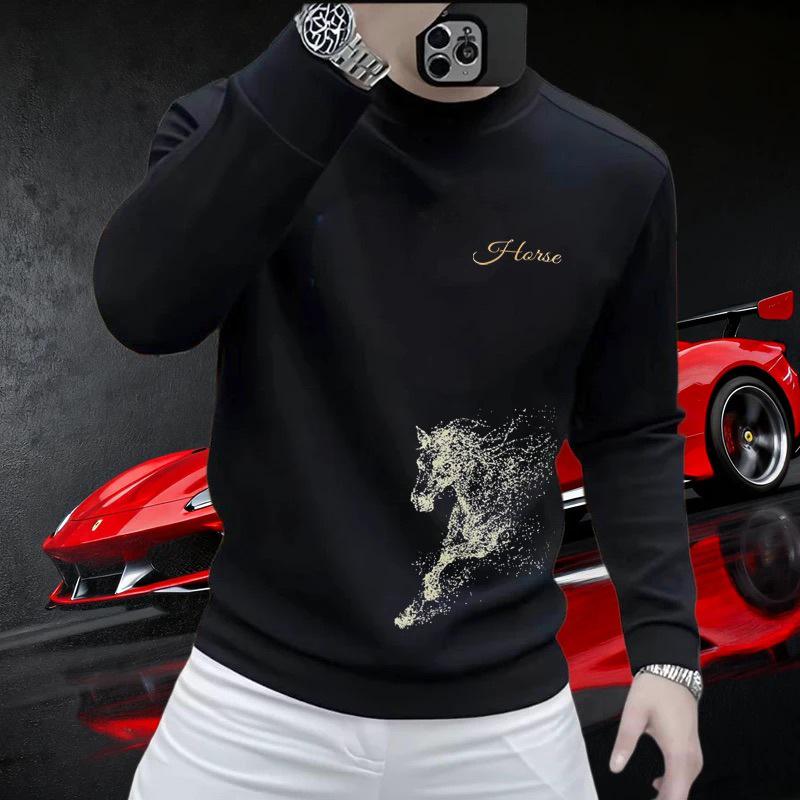 Sweat à capuche rouge Année du Cheval 2026 - Haut Festif du Nouvel An Astrologique pour Homme
