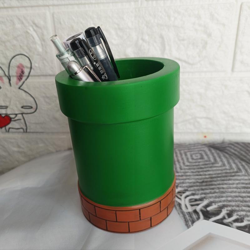 Round Resin Pen Holder - Cute Student Desk Organizer