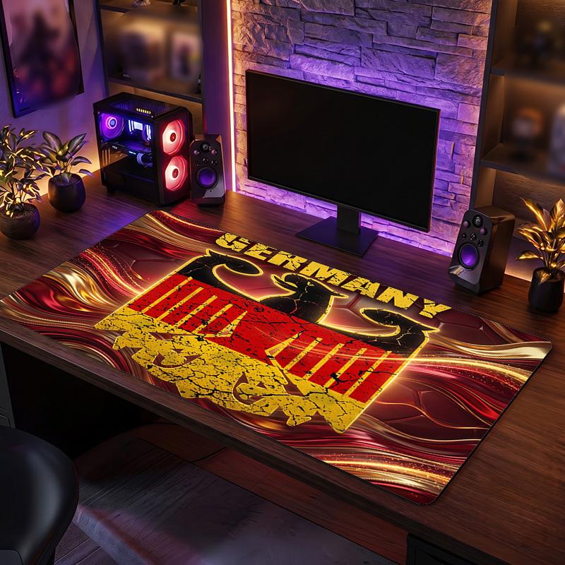 Germany Football Crest Mouse Pad, Extended Non Slip Rubber Desk Mat for Gaming Office Laptop Fan Gift