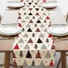 Christmas Snowflake Xmas Trees Buffalo Plaid Table Runner Party Decor Winter Kitchen Dining Table Runner Christmas Decorations