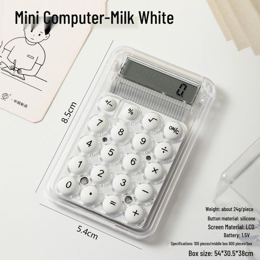 Candy-Colored Mini Pocket Calculator - Portable, Cute, Small for Students & Office Use