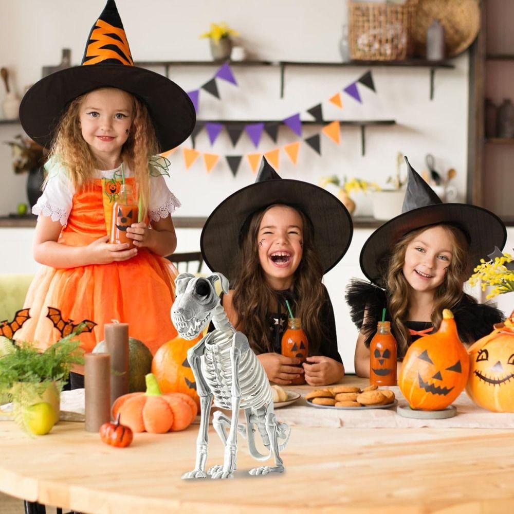 Scary Sitting Dog Skeleton Spooky Halloween Skeleton New Dog Skeleton  for Home Party Haunted House