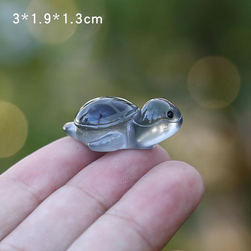 1 Stück Bunte Leuchtende Mini Schildkröte Mikro Landschaft Figur Ornament DIY Leuchtende Schildkröte Miniatur Statue Topfgarten Dekor