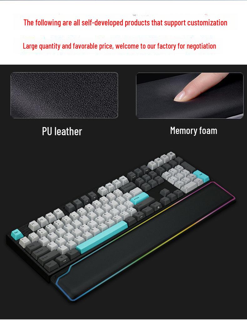 New Luminous Gaming Keyboard with Memory Foam Wrist Support and Slow Rebound.