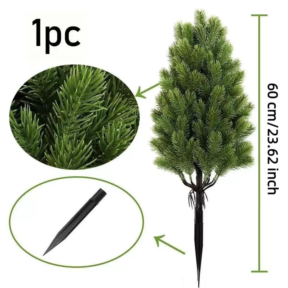 With Ground Stake Artificial Christmas Trees Lawn Decorations 60cm Christmas Tree Branch Artificial Shrubs Garden Accessories