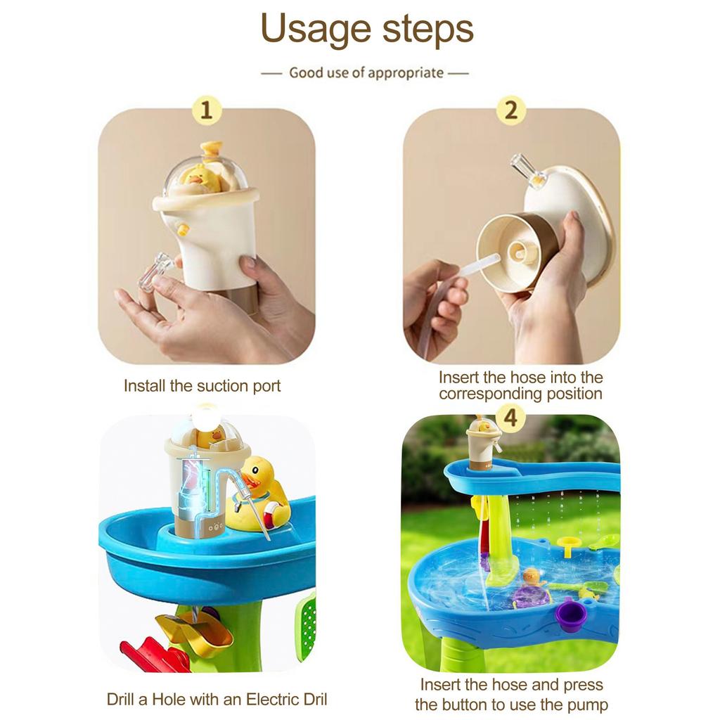 Water Table Outdoor Toys Water Play Table For Portability Electric Water With USB Data Cable,Summer Pond Showers Sand Activity