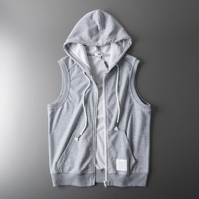 Sleeveless Hoodie Men's Fashion Brand American Vest Vest Foreign Trade Export Original Overplus Order Men's Clothing Knit Cardigan Vest