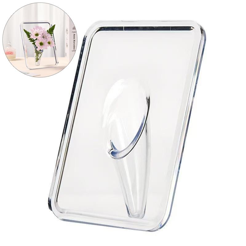 Acrylic Photo Frame Vase Modern Hydroponic Flower Vase Desktop Plant Holder Ornament Home Gift Wedding Table Center Decor