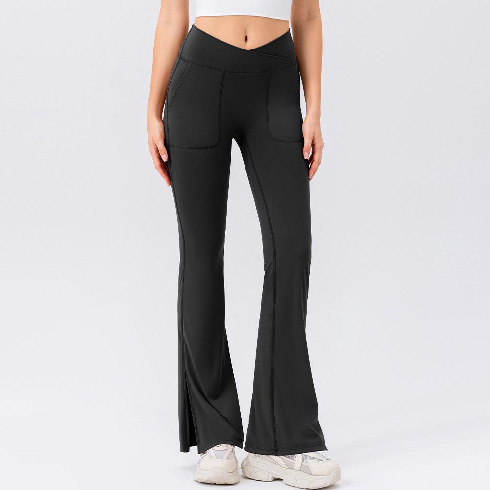 Women'S Yoga Pants Fitness Outdoor Solid Color Casual Running Training Elastic Quick Drying Tight Fitting Sports Pants