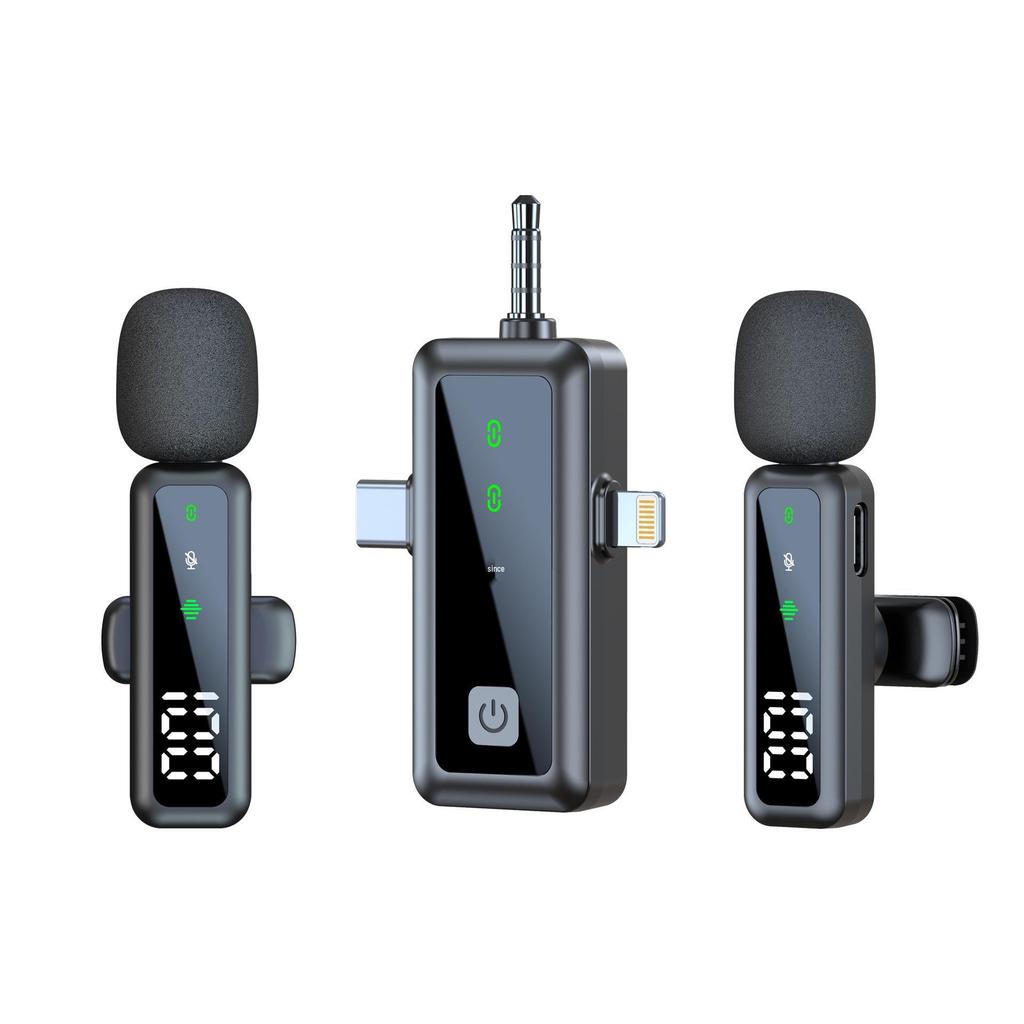 Universal Wireless Lapel Microphone with Noise Reduction for Outdoor Recording and Live Broadcasts