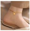 Korean Retro-Style Trendy Temperament Square Ankle Bracelet for Women