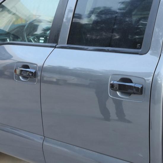 Carbon Fiber ABS Exterior Door Handle Trim Cover For Nissan Titan 2016-