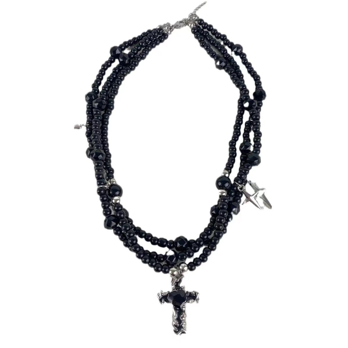 

Subculture punk cross necklace women multi-layered wearing choker retro neck chain sweet cool babes collarbone chain tide