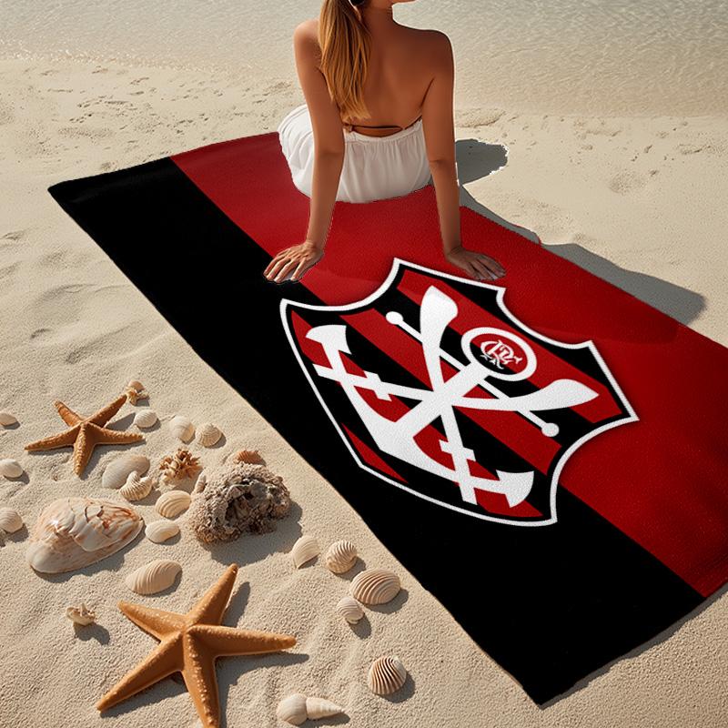 FLAMENGO Shield Emblem Beach Towel, Quick-drying, Easy to Care for, Use for Both Fitness and Beach Vacations,Sports Essential Fan Gift