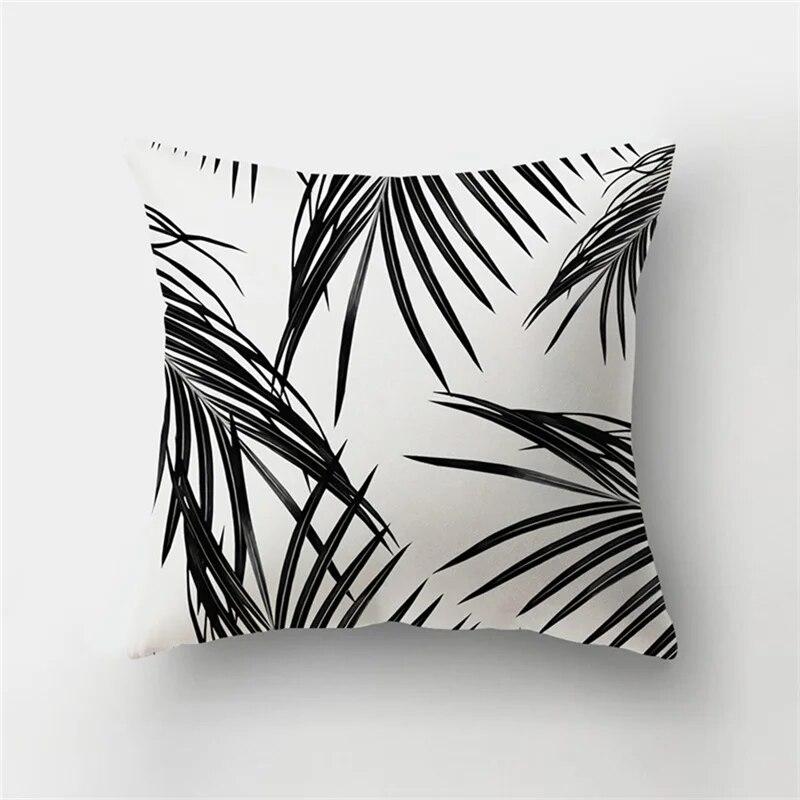Simple Leaf Plant Yellow Flower Print Pattern Cushion Cover Home Living Room Sofa Decoration Pillow Pillow Cover 45X45CM