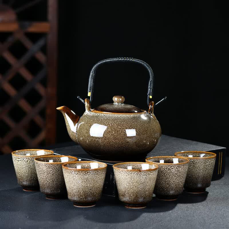

Youqing Xilin Kiln-Glazed Beam Handle Tea Set