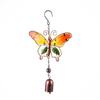 Vindklokke Kolibrier Øystikker Metall Glass Malt Håndverk Hengende Anheng Klokke Aluminiumsrør Hjem Gårdsplass Hengende dekorasjoner
