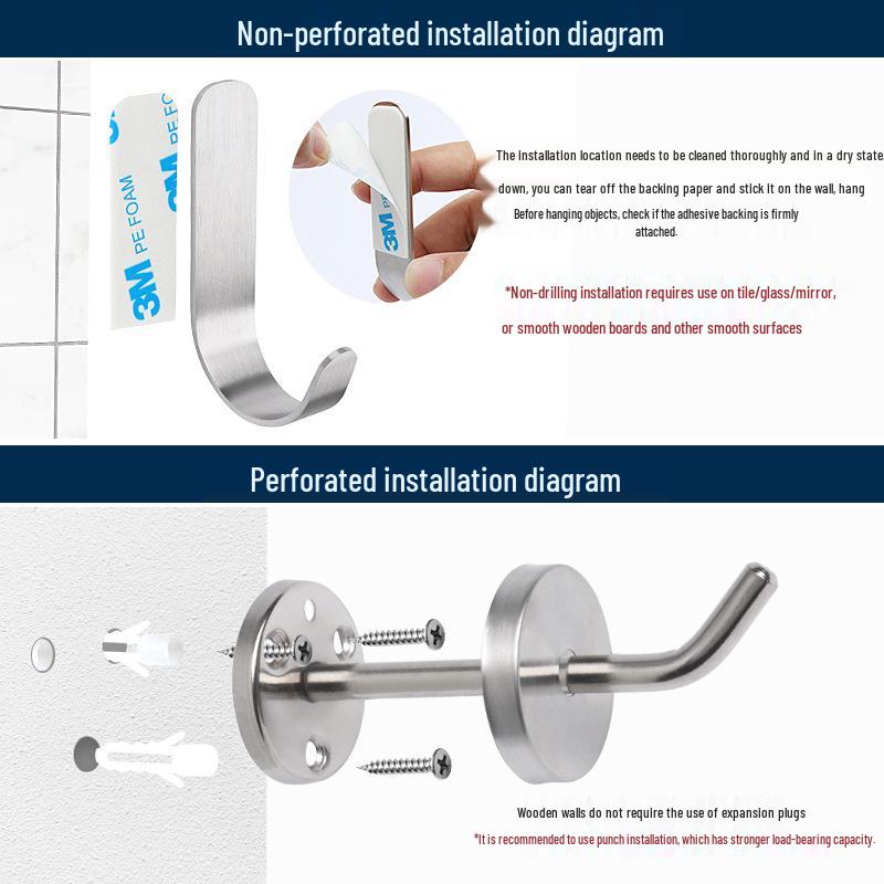 Stainless Steel Mini Single Coat Hook for Home, Hotel, Bathroom, Entryway, and Toilet - Ideal for Clothes and Hats