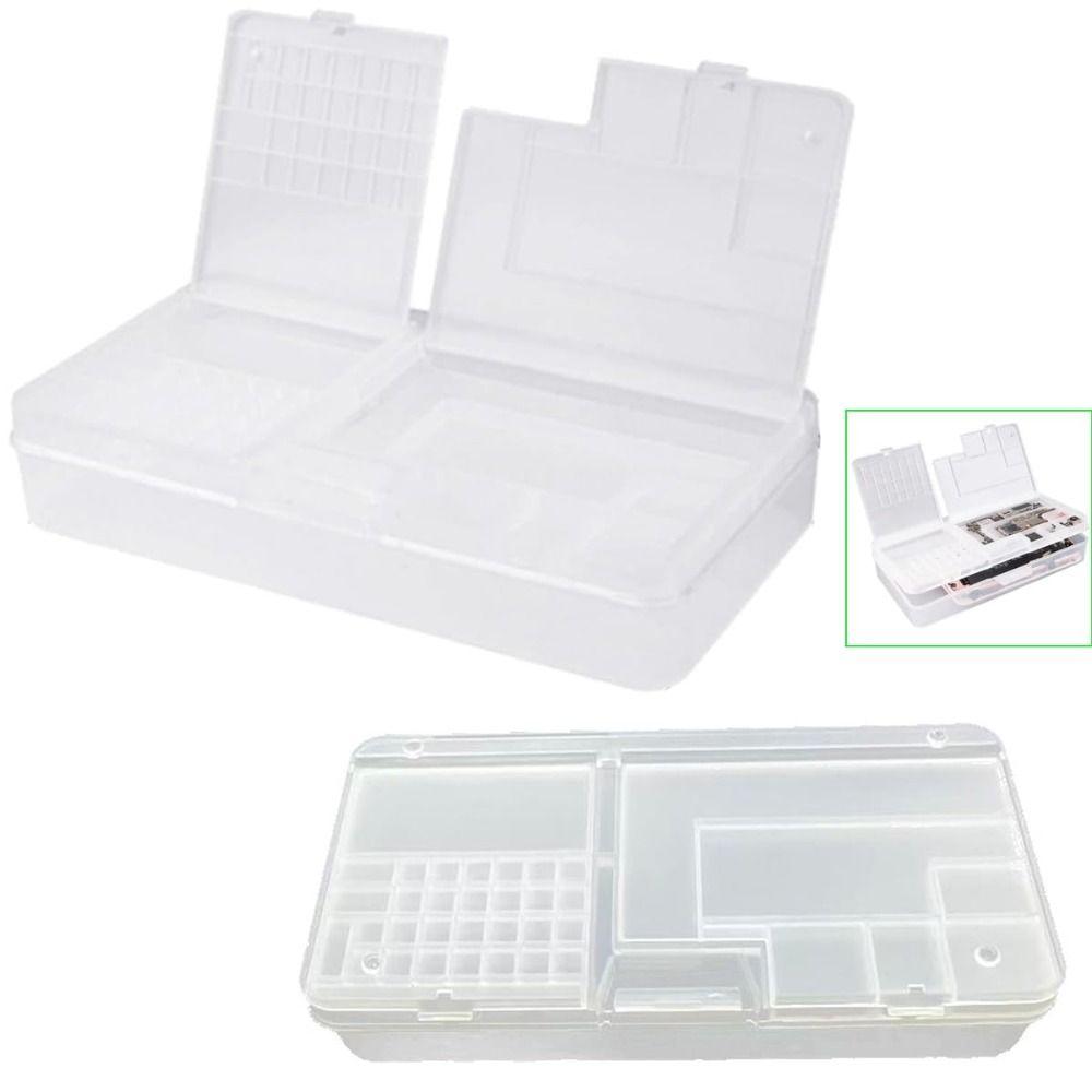 Transparent Electronic Components Storage Box Compartment Small Screw Accessories Container