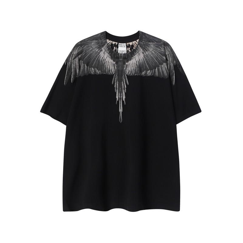 MB Gradient Wings T Shirt Men Women Loose Casual Short Sleeve Tee