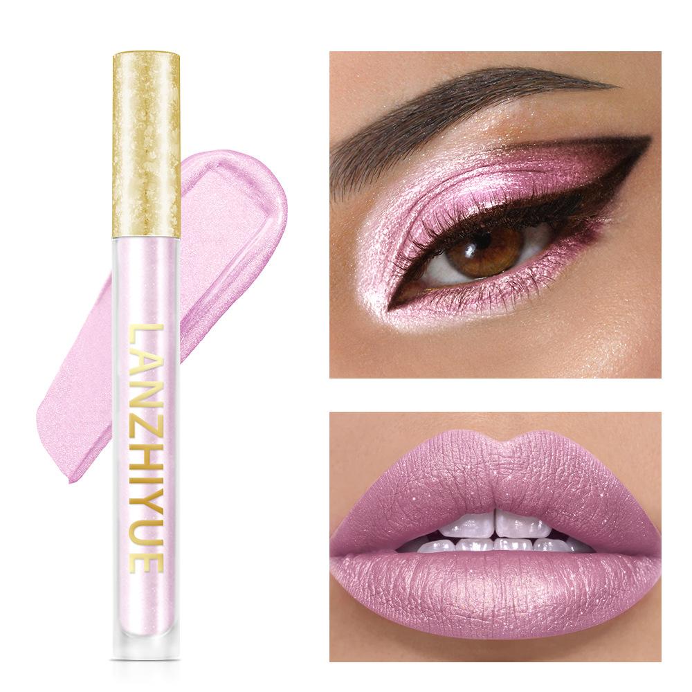 

Жидкие тени для век с ослепительным хайлайтером, блеск для губ, жидкая помада с глазурью для губ, мультихромные тени для век с бриллиантами, интенсивный цвет, подводка для глаз, подводка для губ 202#