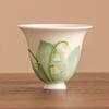 Hand Painted Lily of the Valley Ceramic Tea Cup Personal Master Cup Gongfu Tea Set for Tea Ceremony Home Use Aesthetic Gift