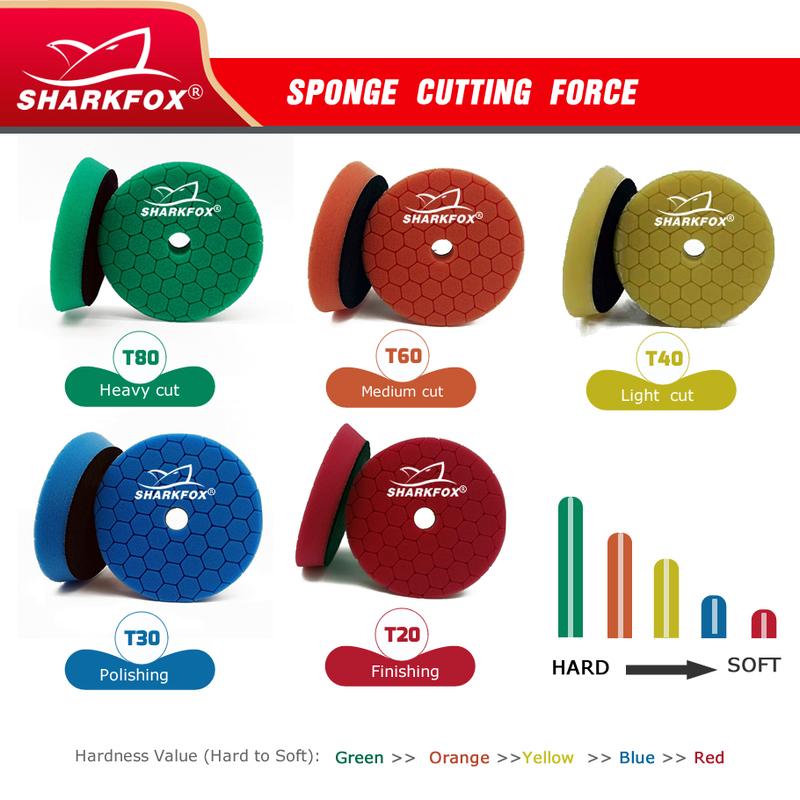 Sharkfox 5Pcs/Lot 3inches/80mmCar Polishing Pad Kit Set Self-Adhesive Buffing Waxing Sponge Wool Wheel Polishing Pad For Drill
