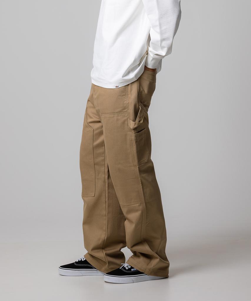 DICKIES Double Knee Carpenter Twill Work Pants Khaki
