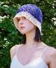 Bajal Metal Tip Crochet Two-Tone Bucket Hat Navy
