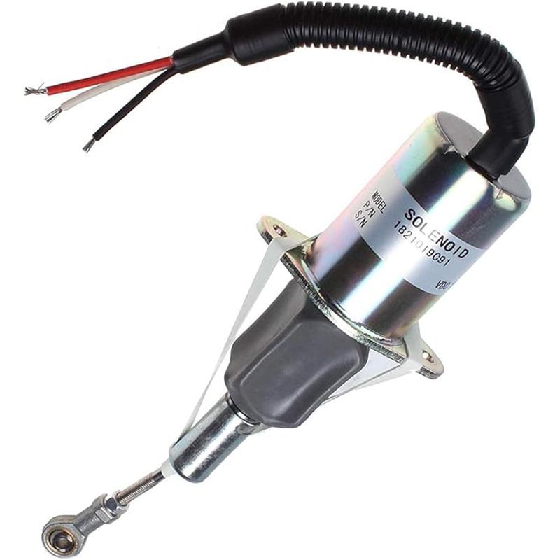 1821019C91 Fuel Shut Off Solenoid 12V for Navistar Engine Fuel Injection Control Shut Down Solenoid Valve Assembly