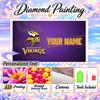 Minnesota Vikings 5D DIY Diamond Painting Custom Name Text, Full Drill Rhinestone Mosaic Art Home Gift