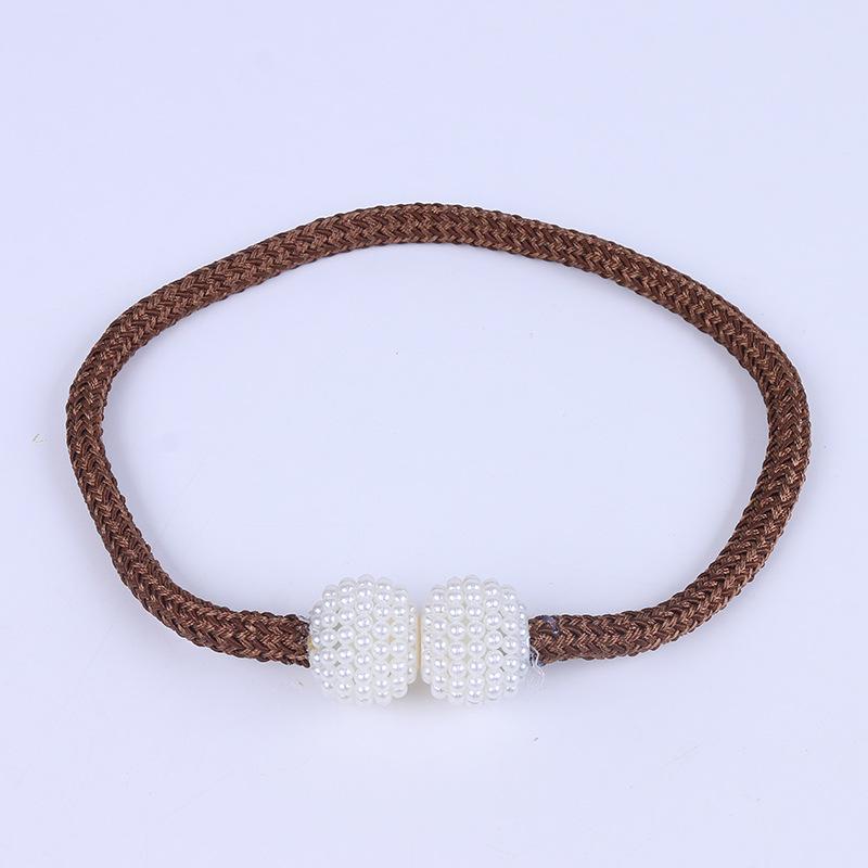 No-Drill Small Pearl Magnetic Curtain Tiebacks Rope Buckle Straps
