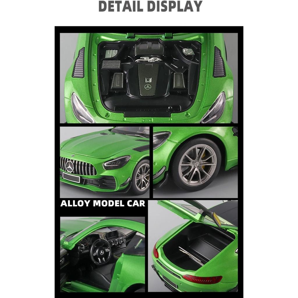 1/18 Benzs-GT GTR Legierungs-Rennwagenmodell Diecast & Spielzeugfahrzeuge Metall-Sportwagenmodell Simulation Ton und Licht Kinderspielzeug Geschenk