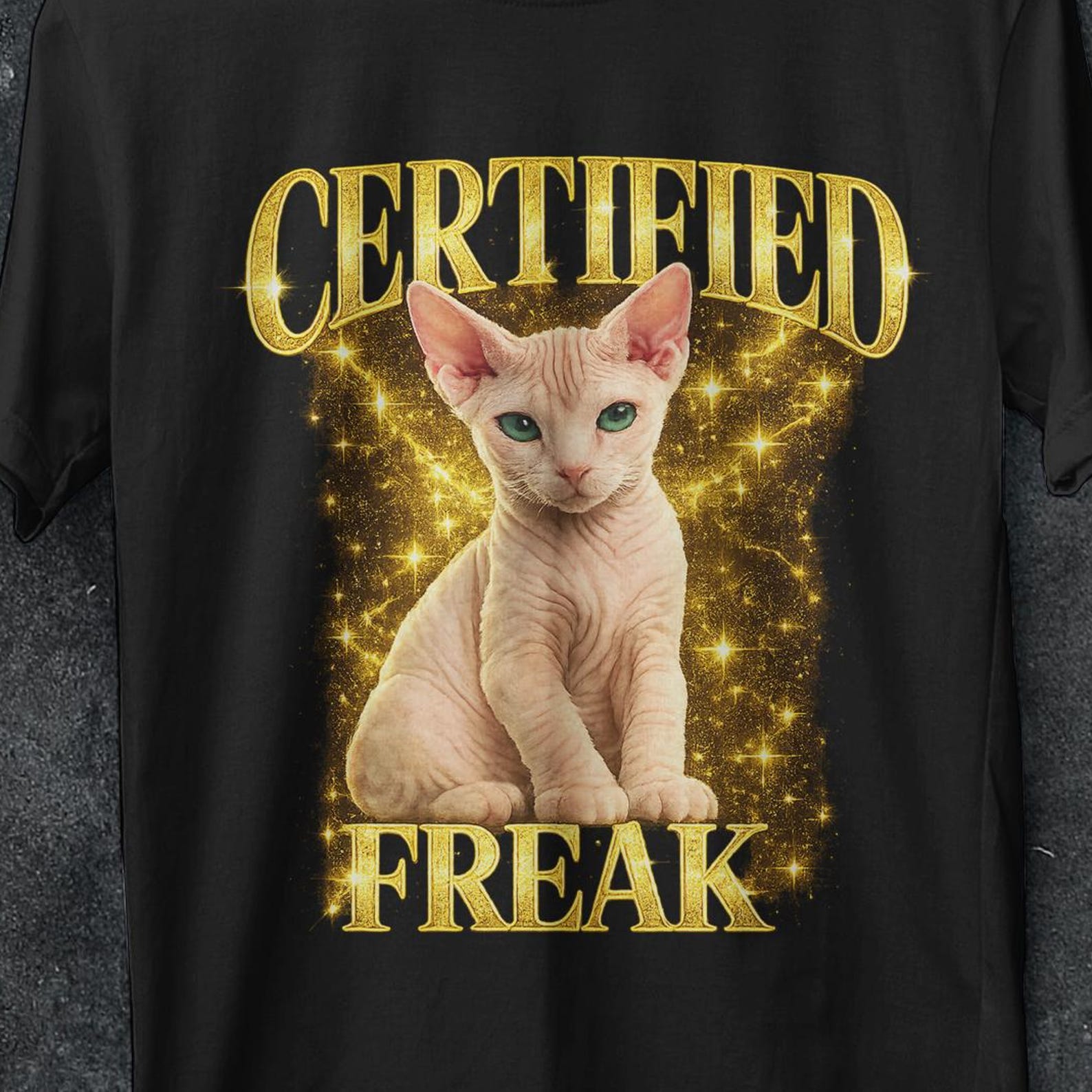 Certified Freak Funny Cat Meme T shirt, bootleg meme shirt, Cat lover shirt, funny cat t shirts, funny gifts, retro graphic tee, cat, freak XL