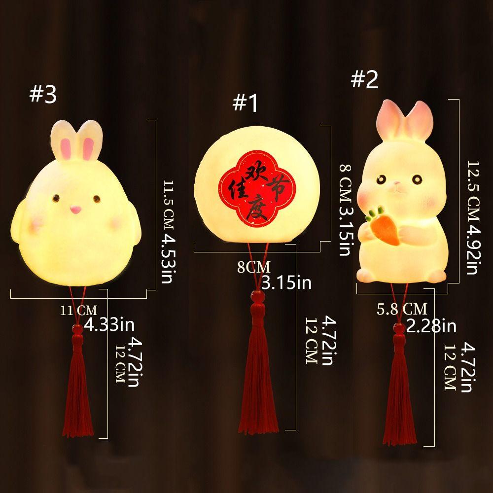 Cartoon Chinese Rabbit Lantern Blessing Antique Lantern Portable Handheld Lamp  Kindergarten