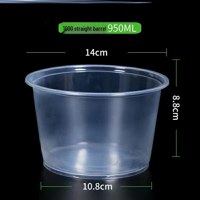 Transparent Thickened Disposable Plastic Bowl - Round, No Lid, Heat-Resistant for Home and Commercial Use