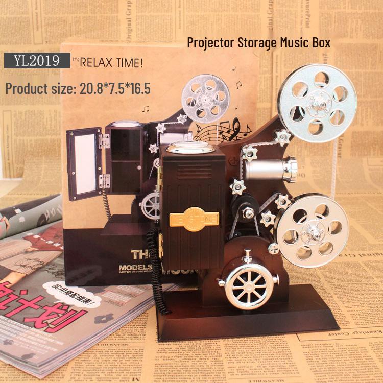 Mini tanzender Mann rotierende Spieluhr: Nähmaschine, Grammophon, Schreibmaschine Design