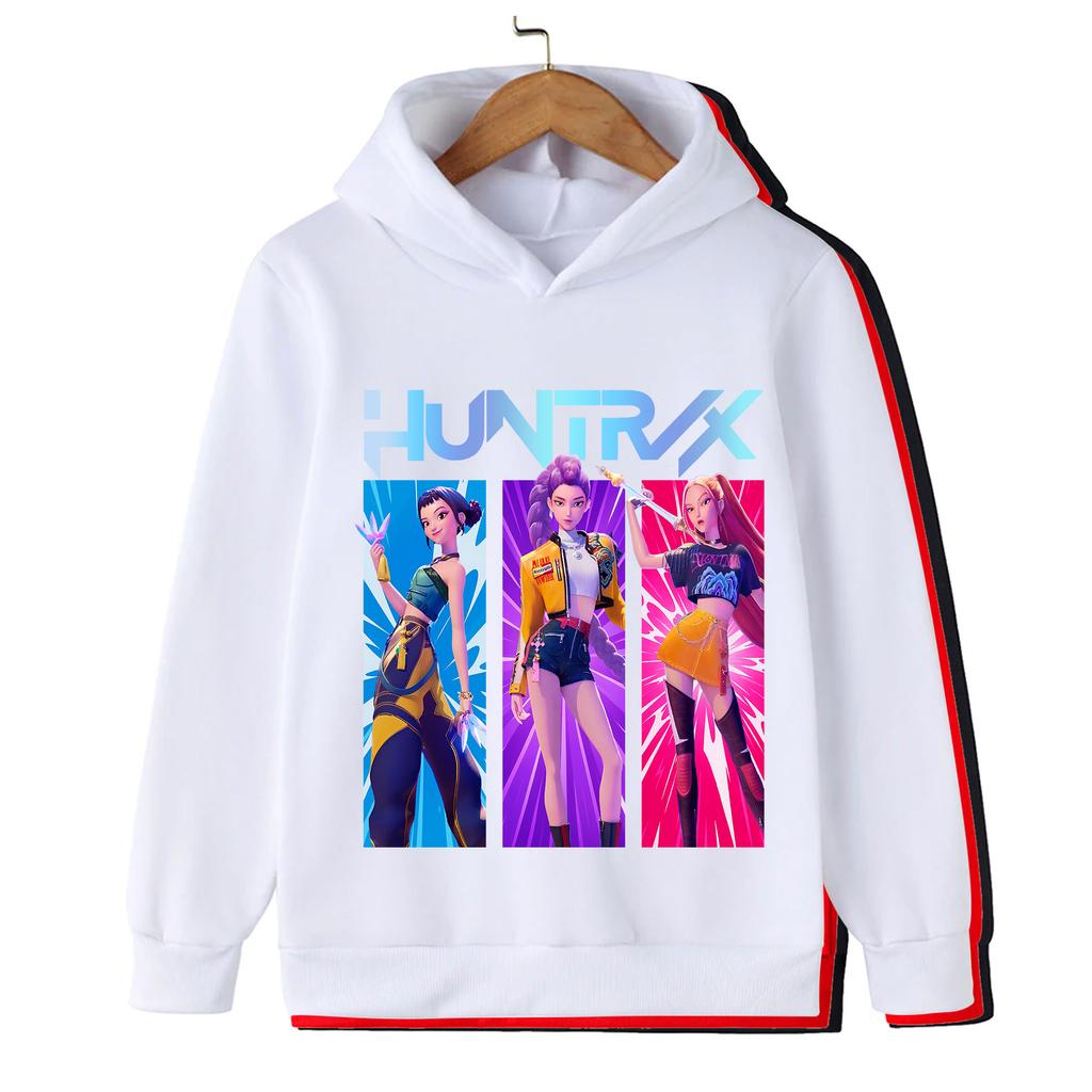 Fall and winter Kpop demon hunter children's hooded sweatshirt cute Kpop demon hunter tiger top Harajuku boys and girls