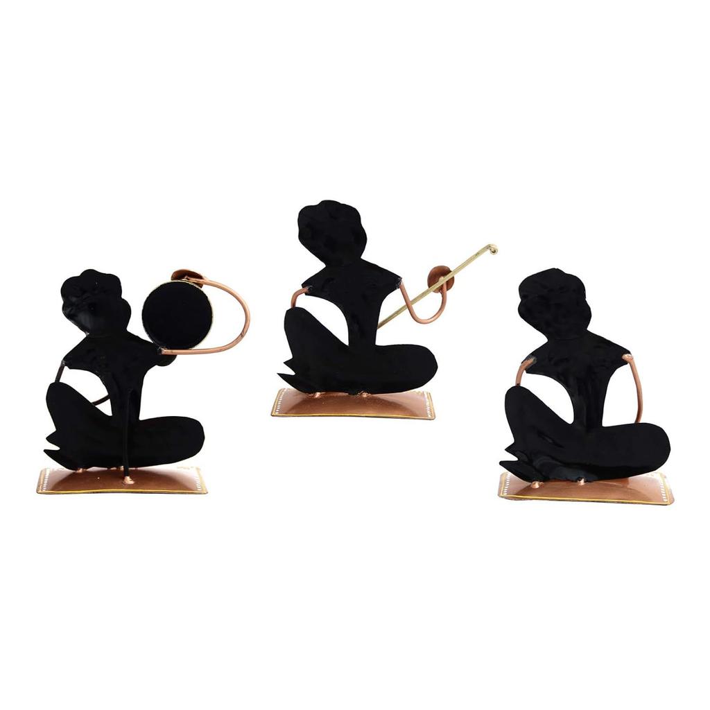 Rajasthani Musicians Handmade Decorative Gift Item Showpiece In Iron for Home Décor - 5.5 Inch