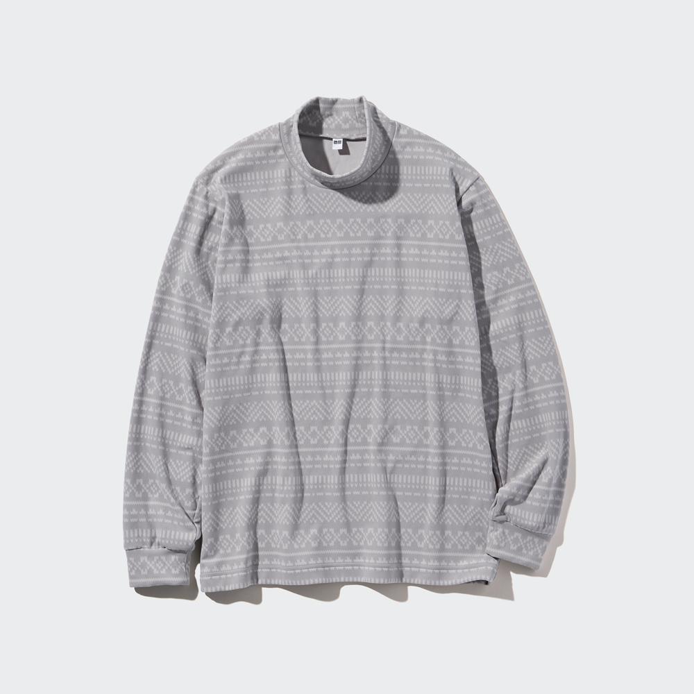 

UNIQLO Эластичный флис с принтом, воротник-стойка, футболка с длинными рукавами