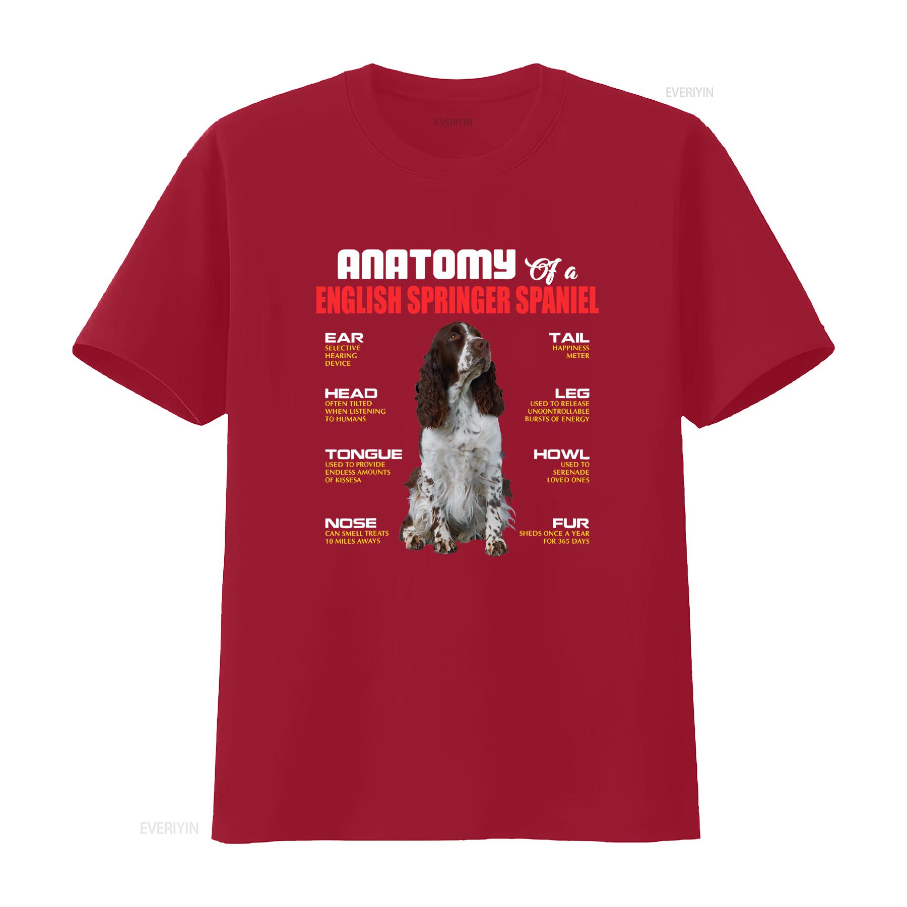 

Anatomy Of A English Springer Spaniel Dogs Lover T Shirt SweaT 101353 vintage Washed designer clothes Top For Everyday Wear S