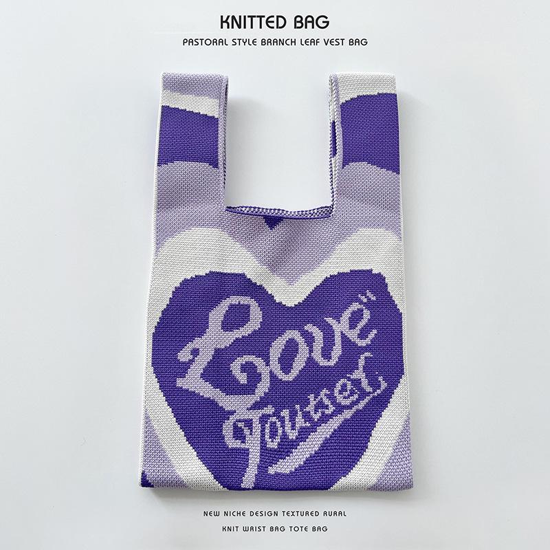 Colorful Knitted Handbags: Women's Fashion Shoulder Bags & Vest Waistcoat Styles