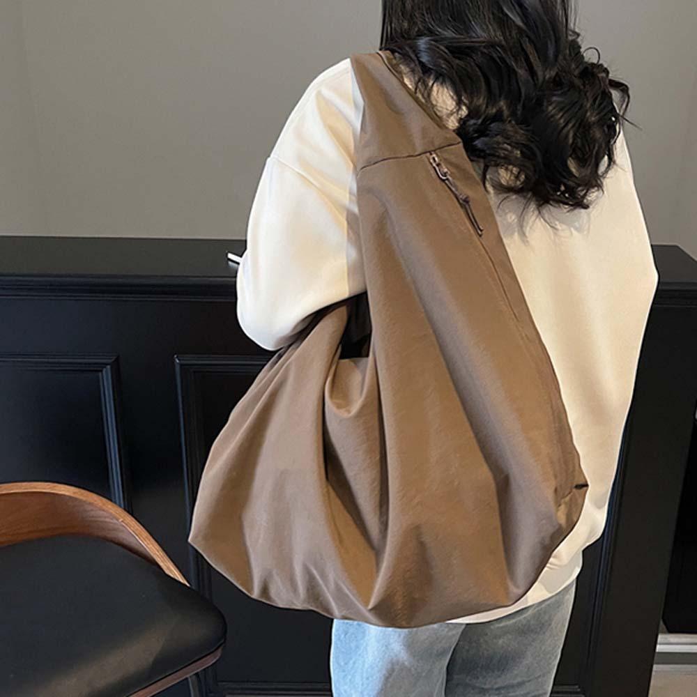 Multi-Pocket Nylon Shoulder Bag Casual Storage Pouch Underarm Bag Large Capacity Tote Bag  Women
