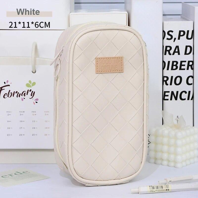 Kožené pouzdro na tužky Velkokapacitní sáček na tužky Přenosná krabička na pera Pouzdro na tužky Pouzdro na psací potřeby Úložný sáček Školní potřeby